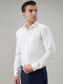 Park Avenue - Regular Fit Striped White Shirt