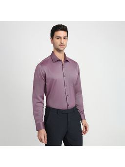 Park Avenue - Regular Fit Textured Purple Shirt