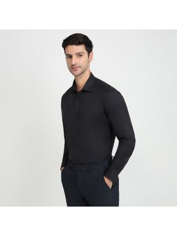 Park Avenue - Regular Fit Textured Black Shirt