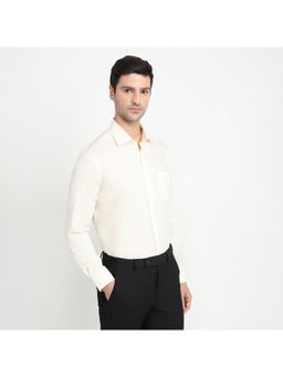 Park Avenue - Regular Fit Striped Light Yellow Shirt