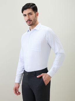 Park Avenue - Regular Fit Striped Light Blue Shirt