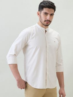 Raymond - Regular Fit Striped Medium White Shirt