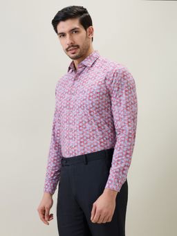 Raymond - Regular Fit Floral Medium Red Shirt