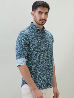 Raymond - Regular Fit Floral Dark Green Shirt
