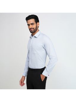 Raymond - Contemporary Fit Textured Medium Blue Shirt