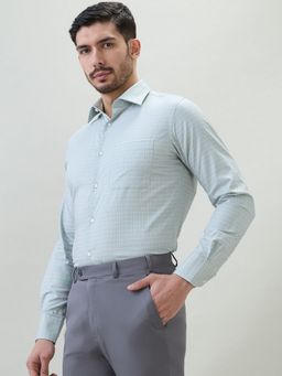 Raymond - Slim Fit Checkered Medium Green Shirt