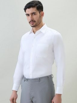 Raymond - Regular Fit Textured White Shirt