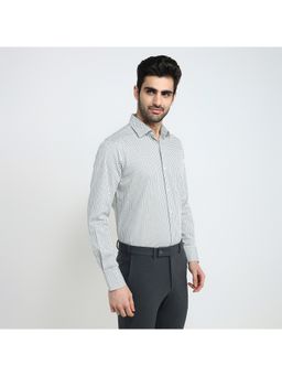 Raymond - Regular Fit Polka Dots White Shirt