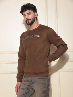 CRIMSOUNE CLUB - Men Brown Typographic Print Sweatshirt