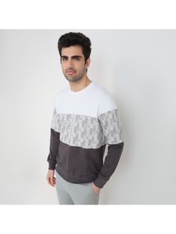 Parx - Regular Fit Cut and Sew Dark Grey Sweatshirt