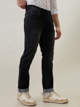 Parx - Men Slim Fit Solid Dark Grey Jeans