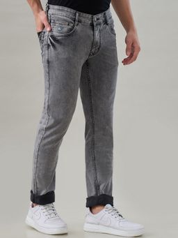 Parx - Slim Fit Solid Grey Jeans