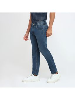 Parx - Men Slim Fit Solid Medium Blue Jeans