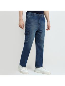 Parx - Slim Fit Solid Medium Blue Jeans