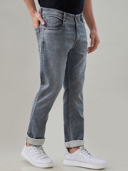 Parx - Straight Fit Solid Medium Grey Jeans