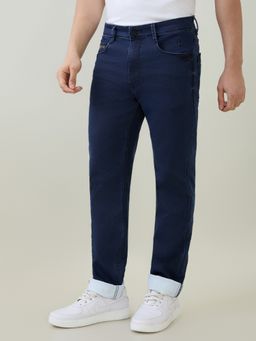 Parx - Slim Fit Solid Dark Blue Jeans
