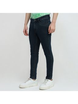 Parx - Men Skinny Fit Solid Dark Blue Jeans