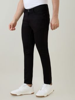 Parx - Slim Fit Solid Black Jeans