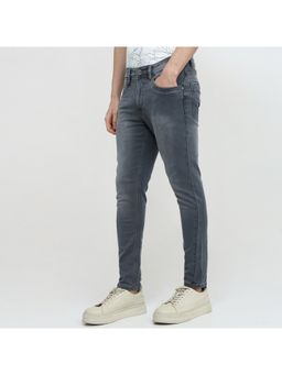 Parx - Men Slim Fit Solid Dark Grey Jeans