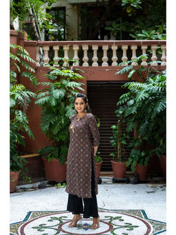 WEAVLLITE - Multi-color Pure Cotton Block Printed Kurta