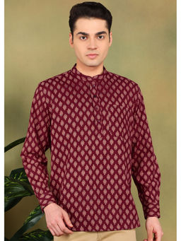 TATTVA - Men Maroon Short Kurta