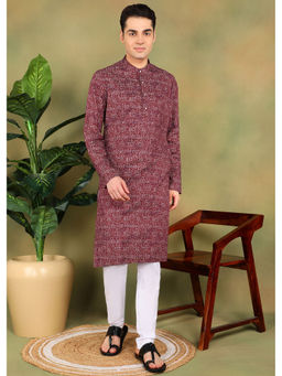 TATTVA - Men Maroon Long Kurta