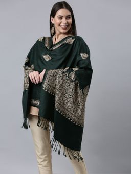 Pashmoda - Women Green Aari Embroidered Shawl