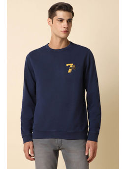 Allen Solly - Men Navy Crew Neck Full Sleeves Casual Sweatshirt