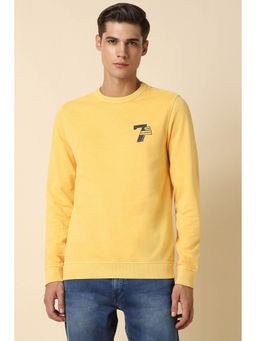 Allen Solly - Men Yellow Crew Neck Full Sleeves Casual Sweatshirt