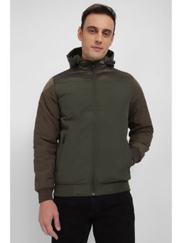 Allen Solly - Men Green Solid Full Sleeves Casual Jacket