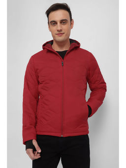 Allen Solly - Men Red Solid Full Sleeves Casual Jacket