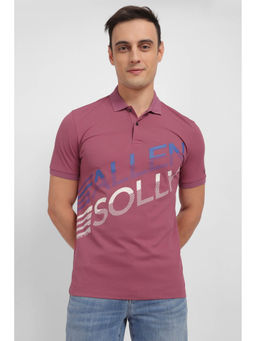 Allen Solly - Men Purple Print Collar Neck Polo T-Shirt