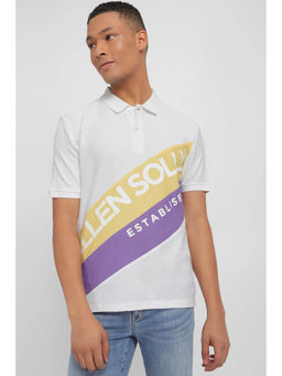 Allen Solly - Men White Collar Neck Polo T-Shirt
