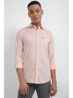 Allen Solly - Men Pink Slim Fit Stripe Full Sleeves Casual Shirt