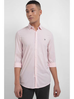 Allen Solly - Men Pink Slim Fit Solid Full Sleeves Casual Shirt