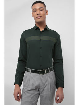 Allen Solly - Men Green Slim Fit Solid Full Sleeves Formal Shirt