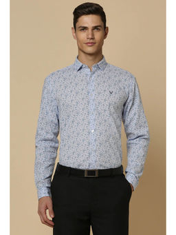Allen Solly - Men Blue Slim Fit Print Full Sleeves Formal Shirt