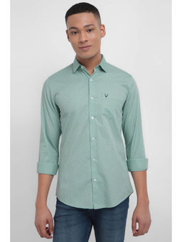 Allen Solly - Men Green Slim Fit Print Full Sleeves Casual Shirt