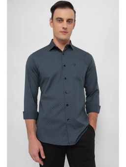 Allen Solly - Men Blue Slim Fit Print Full Sleeves Casual Shirt