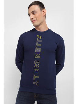 Allen Solly - Men Navy Crew Neck Full Sleeves Casual Sweatshirt