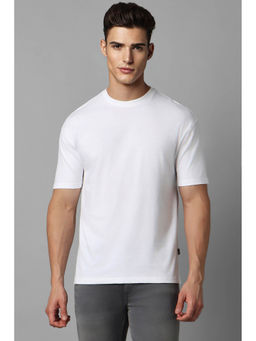 Louis Philippe - Men White Solid Crew Neck T-Shirt