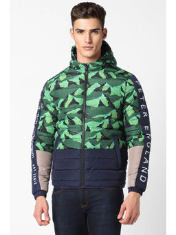 Peter England - Men Green Print Casual Jacket