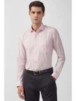 Peter England - Men Pink Slim Fit Full Sleeves Formal Shirt