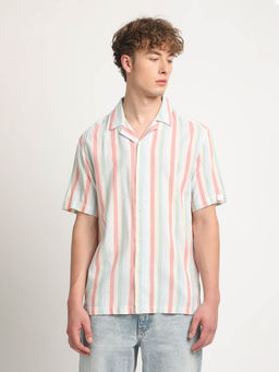 The Bear House - Men Multi Striped Regular Fit Cotton Casual Shirt