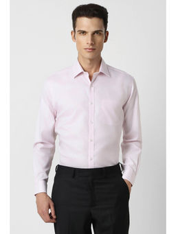 Van Heusen - Men Pink Regular Fit Solid Full Sleeves Formal Shirt