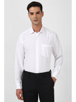 Van Heusen - Men White Regular Fit Solid Full Sleeves Formal Shirt