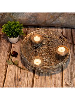 Gibox - Nest Tealight Candle Holders Iron Tealight Holder Stand 3 Compartments Wire