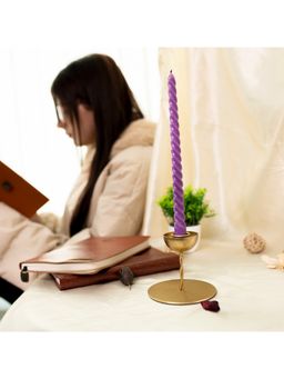 Gibox - Cup Candle Holder Votive for Decoration Twisted Stem Decor Items Iron Stand