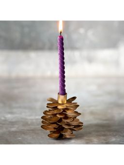 Gibox - Pine Nut Decorative Candle Holder for Shelf Trendy Lotus Pillar Small Stand