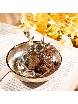 Gibox - Deer Jewellery Ring Holder Showpiece Aluminium Tray Decorative Ring Holder Bowl